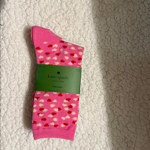 Kate Spade Heart Pattern Pink and Gray Socks